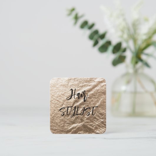 Gold-Folie Eleganz Quadratische Visitenkarte (Stehend Vorderseite)