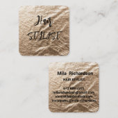 Gold-Folie Eleganz Quadratische Visitenkarte (Vorne/Hinten)