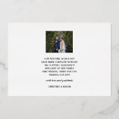 Gold-Folie Hochzeitsskript-Foto danke Karte (Rückseite)