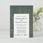 Gold Folien. Dusty Gray moderne Luxury Wedding Einladung (Stehend Vorderseite)