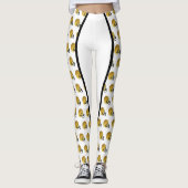Gold Football Helm Print Leggings (Vorderseite)