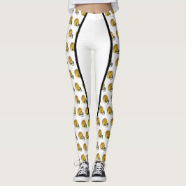 Gold Football Helm Print Leggings