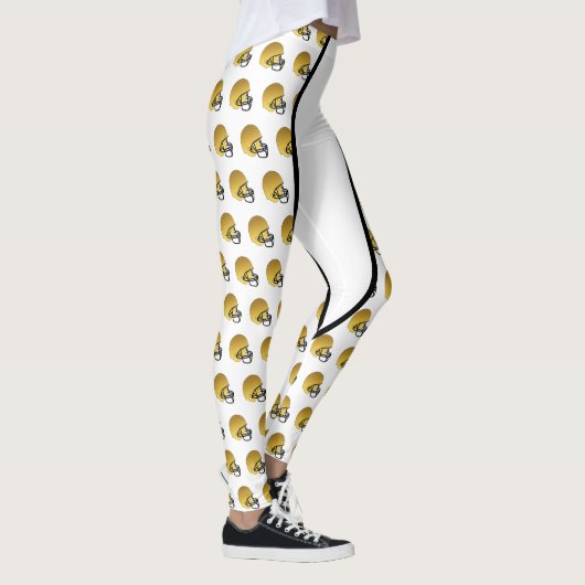 Gold Football Helm Print Leggings (Rechts)