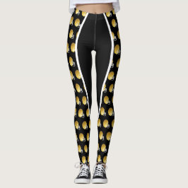 Gold Football Helm Print Leggings