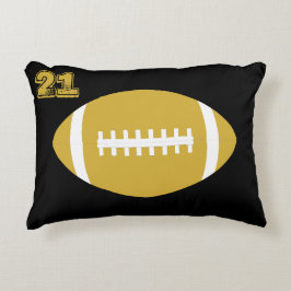 Gold Football Player Custom Jersey Nummer/Buchstab Dekokissen