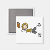 Gold Football Player Magnet (Vorderseite/Rückseite)