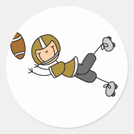 Gold Football Player Tshirts und Geschenke Runder Aufkleber (Vorderseite)