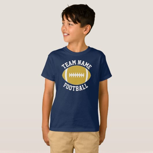 Gold Football Team Name, Spieler und Nummer Sport T-Shirt (Vorne ganz)