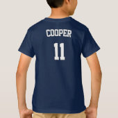 Gold Football Team Name, Spieler und Nummer Sport T-Shirt (Rückseite)