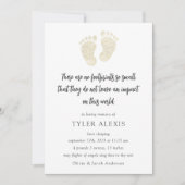 Gold Footprints Baby Memorial Announccard Ankündigung (Vorderseite)