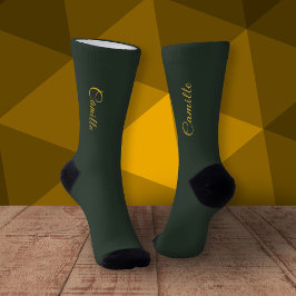 Gold & Forest Green Stilsocken Socken