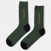 Gold & Forest Green Stilsocken Socken (Linkes Detail)