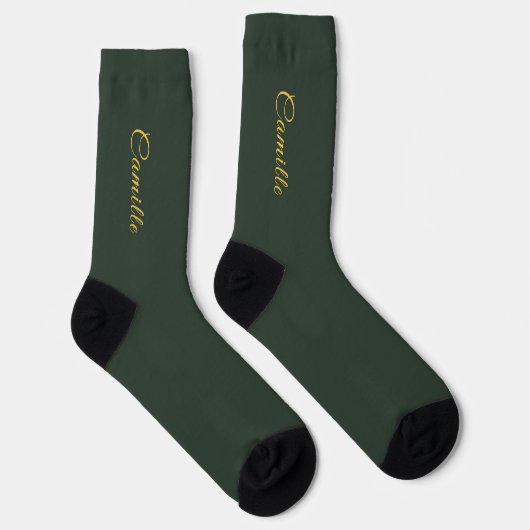 Gold & Forest Green Stilsocken Socken (Rechts)