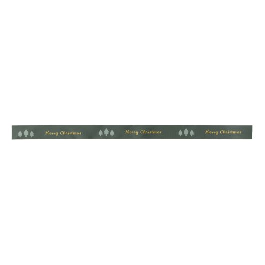 Gold & Forest Green stilvolle Ribbon Satinband (Vorderseite)