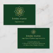 Gold & Forest Green Yoga Instructor | Visitenkarte (Vorne/Hinten)