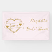 Gold Forever Hearts Brautparty Banner (Horizontal)