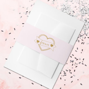 Gold Forever Hearts Brautparty Einladungsbanderole