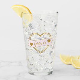 Gold Forever Hearts Brautparty Glas