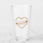 Gold Forever Hearts Brautparty Glas (Vorderseite)