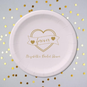 Gold Forever Hearts Brautparty Pappteller