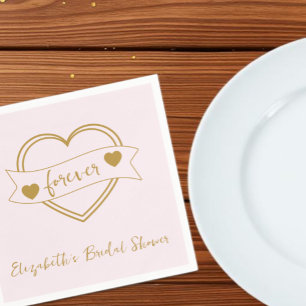 Gold Forever Hearts Brautparty Serviette