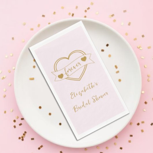 Gold Forever Hearts Brautparty Serviette