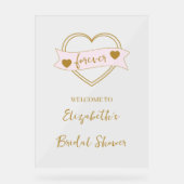 Gold Forever Hearts Bridal Shower Acrylschild (Vorderseite)
