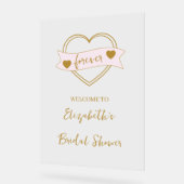 Gold Forever Hearts Bridal Shower Acrylschild (Winkel)
