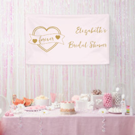 Gold Forever Hearts Bridal Shower Banner