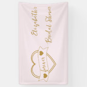 Gold Forever Hearts Bridal Shower Banner (Vertikal)