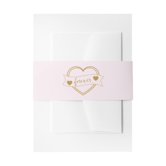 Gold Forever Hearts Bridal Shower Einladungsbanderole (Vorderseite Beispiel)