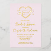 Gold Forever Hearts Bridal Shower Folieneinladung (Vorderseite)