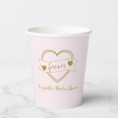 Gold Forever Hearts Bridal Shower Pappbecher (Vorderseite)
