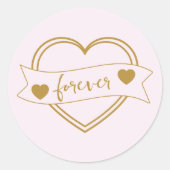 Gold Forever Hearts Bridal Shower Runder Aufkleber (Vorderseite)