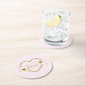 Gold Forever Hearts Bridal Shower Runder Pappuntersetzer (Vor Ort)