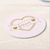 Gold Forever Hearts Bridal Shower Runder Pappuntersetzer (Angewinkelt)