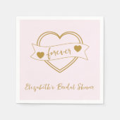 Gold Forever Hearts Bridal Shower Serviette (Vorderseite)