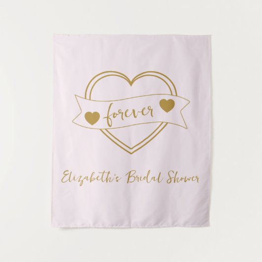 Gold Forever Hearts Bridal Shower Wandteppich (Vorderseite)