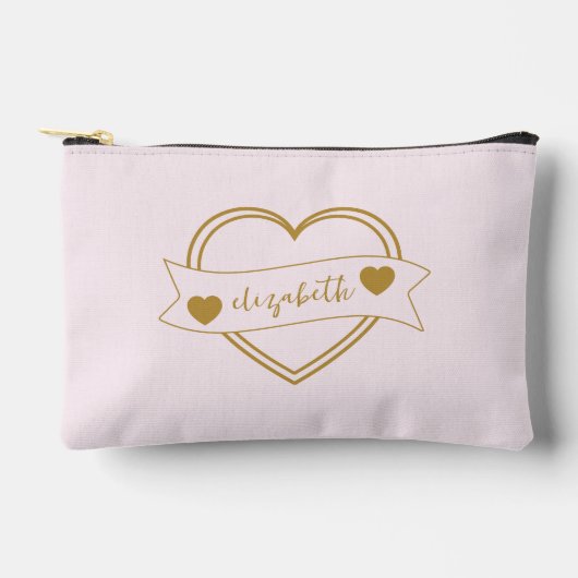 Gold Forever Hearts Bridal Shower Zubehörtasche (Vorderseite)