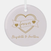 Gold Forever Hearts Junggesellinnen-Abschiedsparty Ornament Aus Glas (Vorderseite)