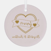 Gold Forever Hearts Junggesellinnen-Abschiedsparty Ornament Aus Glas (Rückseite)