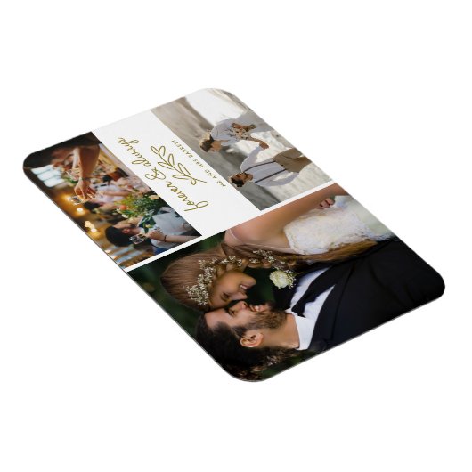 Gold Forever immer Foto Collage Hochzeit Magnet (Rechte Seite)