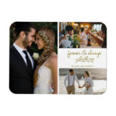 Gold Forever immer Foto Collage Hochzeit Magnet (Horizontal)