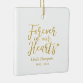 Gold Forever in unserem Hearts Memorial Foto Keramikornament (Rechts)