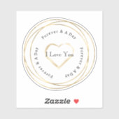 Gold Forever Love Heart Wedding Aufkleber (Blatt)