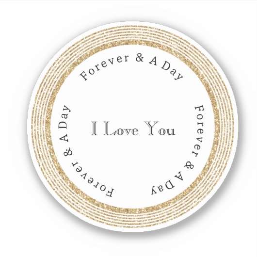 Gold Forever Love Wedding Aufkleber (Vorderseite)