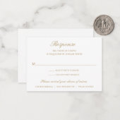 Gold Formal Traditional Wedding Mini RSVP Card Mitteilungskarte (Vorderseite/Rückseite Beispiel)