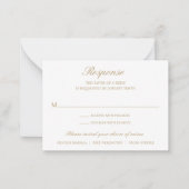 Gold Formal Traditional Wedding Mini RSVP Card Mitteilungskarte (Vorderseite)