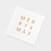 Gold Fory Xmas Cocktail Napkins Servietten Mit Folie (Links)