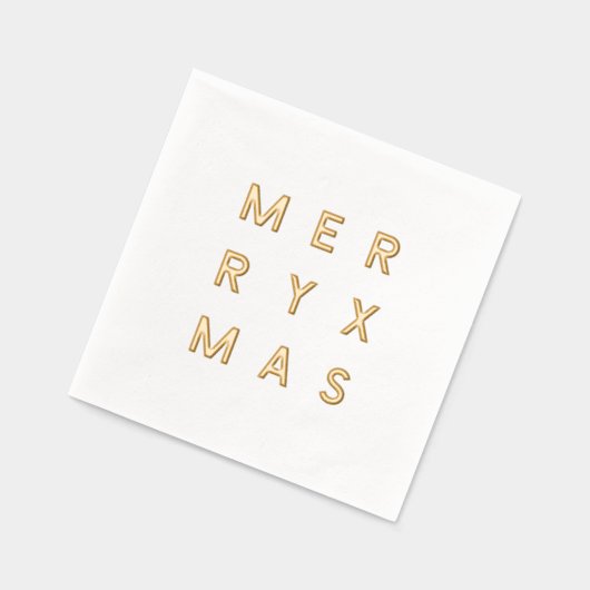 Gold Fory Xmas Cocktail Napkins Servietten Mit Folie (Links)